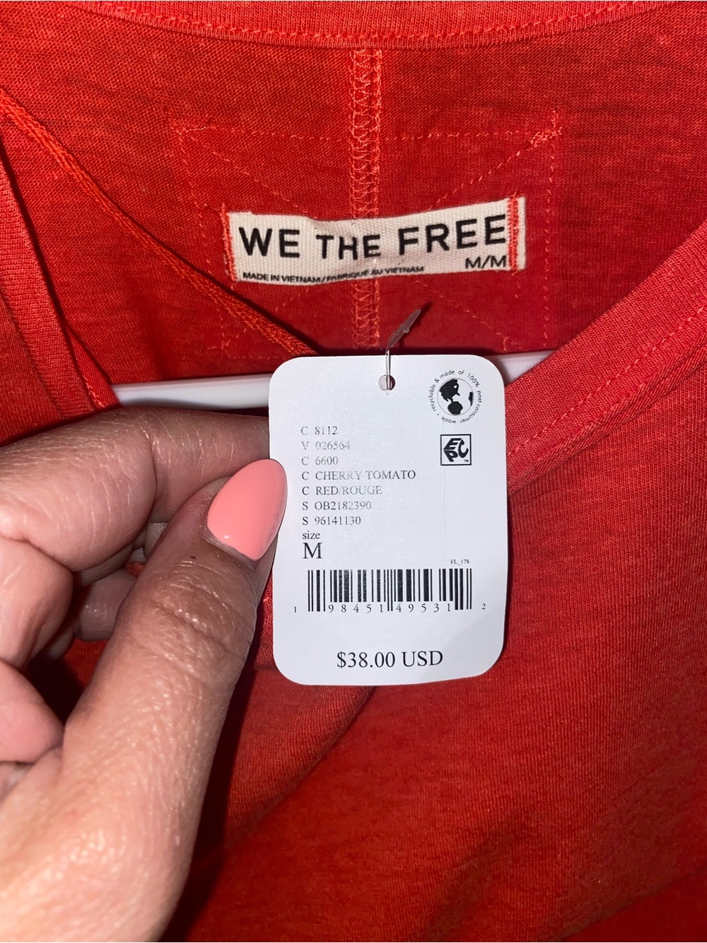 We The Free Coral-Red Short Sleeve Tee - Picture 2 of 3